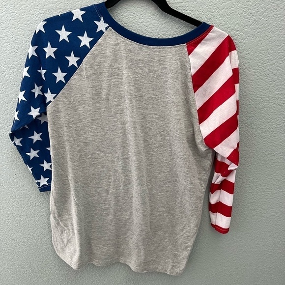 Vintage EUC NBA Chicago Bulls 3/4 Sleeve Tee American Flag Pride Size Small - Picture 4 of 4